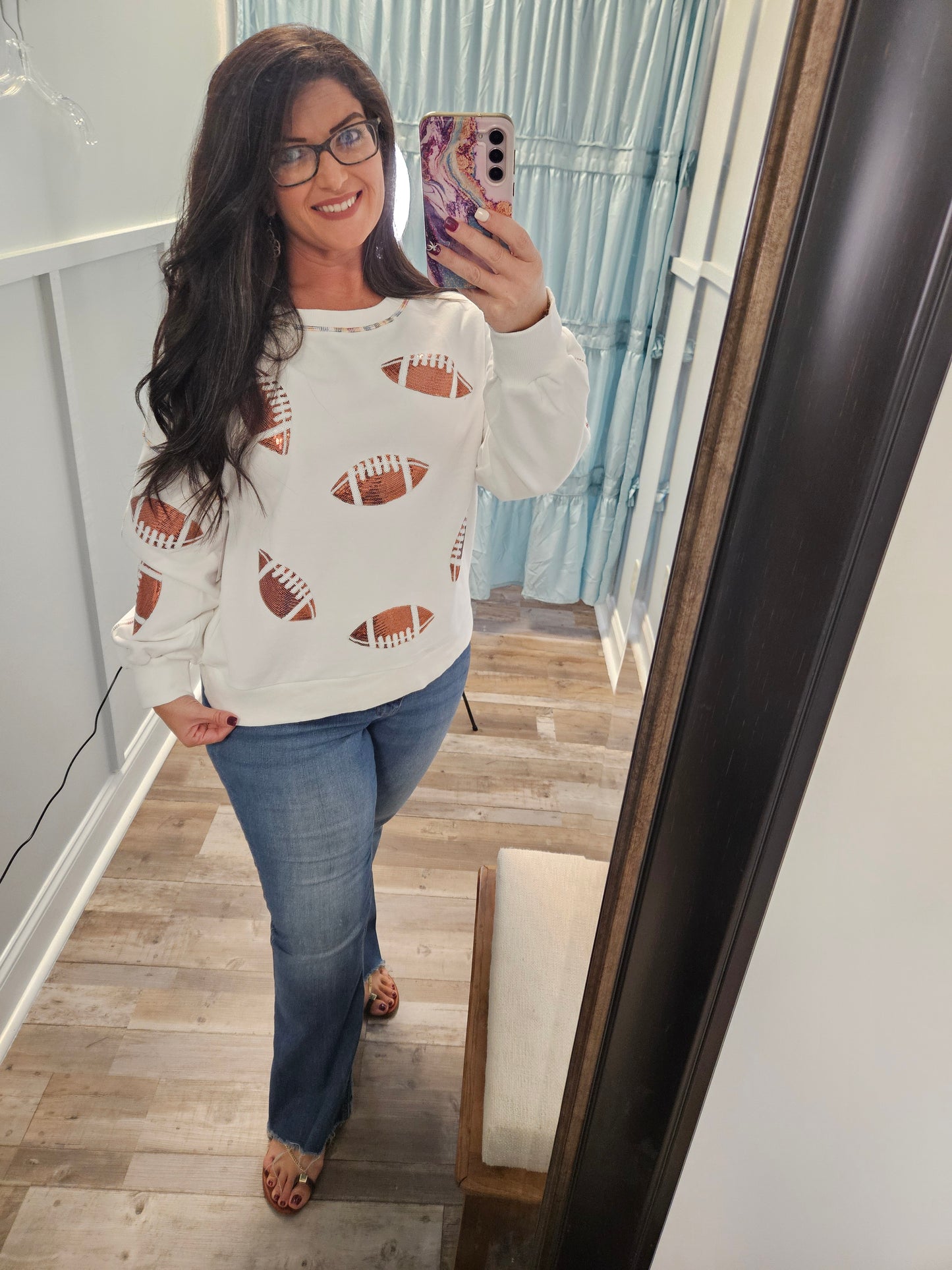 Sequin Football Sweater