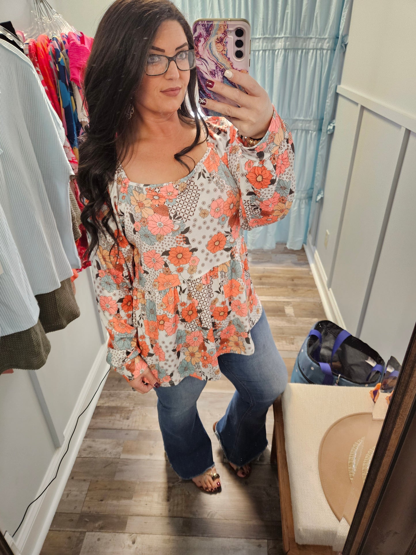 Plus Fall Floral Top