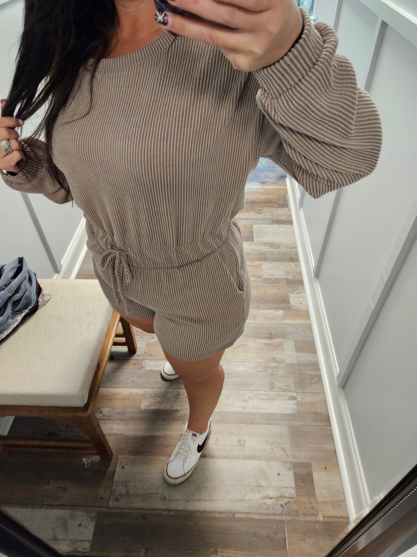 Mocha Ribbed Romper