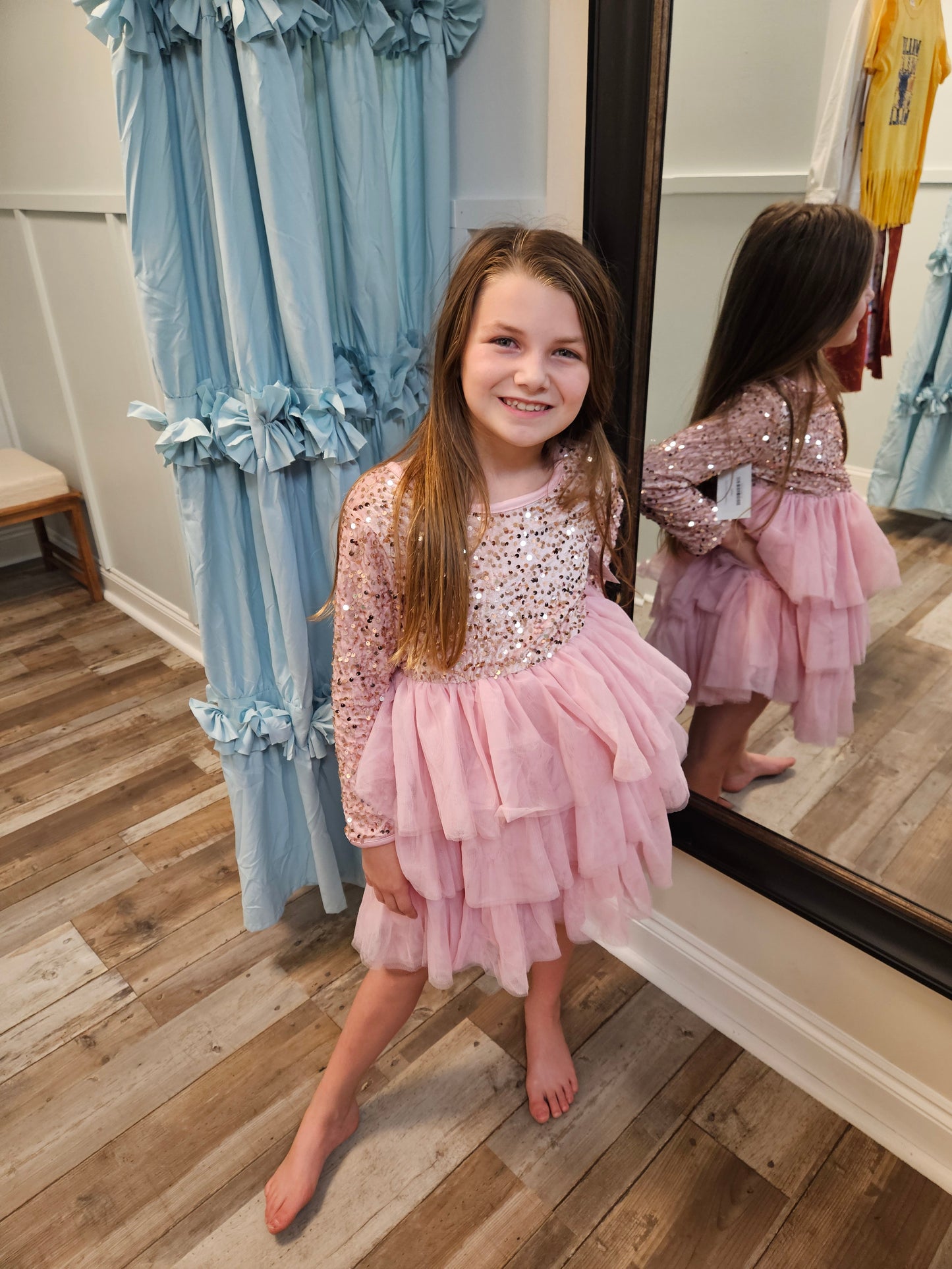 Pink Sequin Tulle Dress