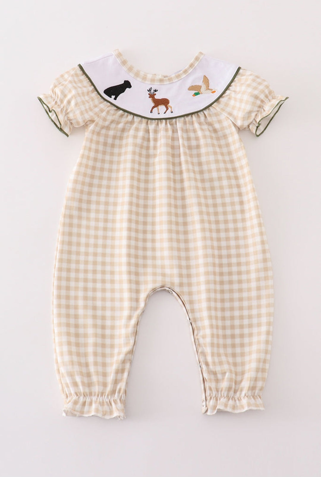 Gingham Girls Hunting Romper