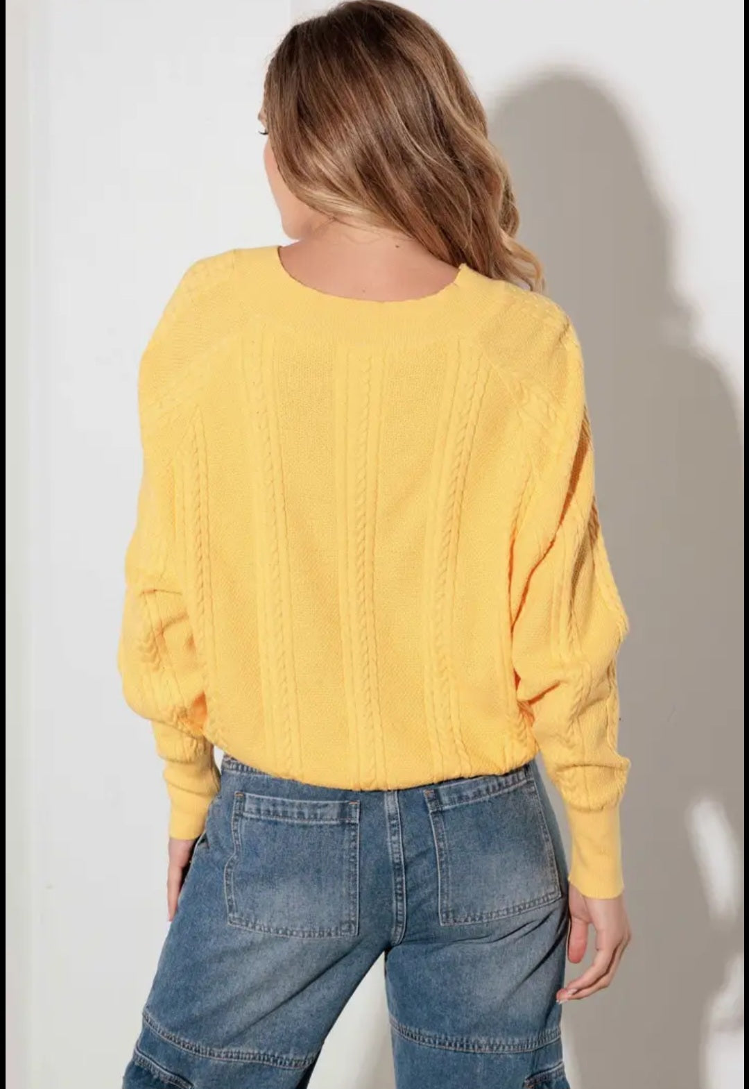 Teens Yellow Crop Sweater