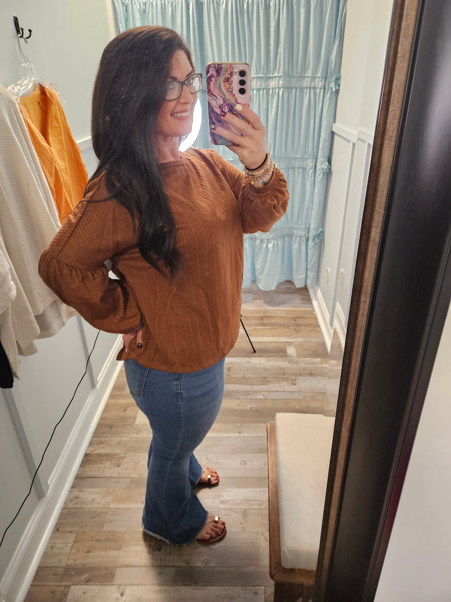 Rust Aztec Top