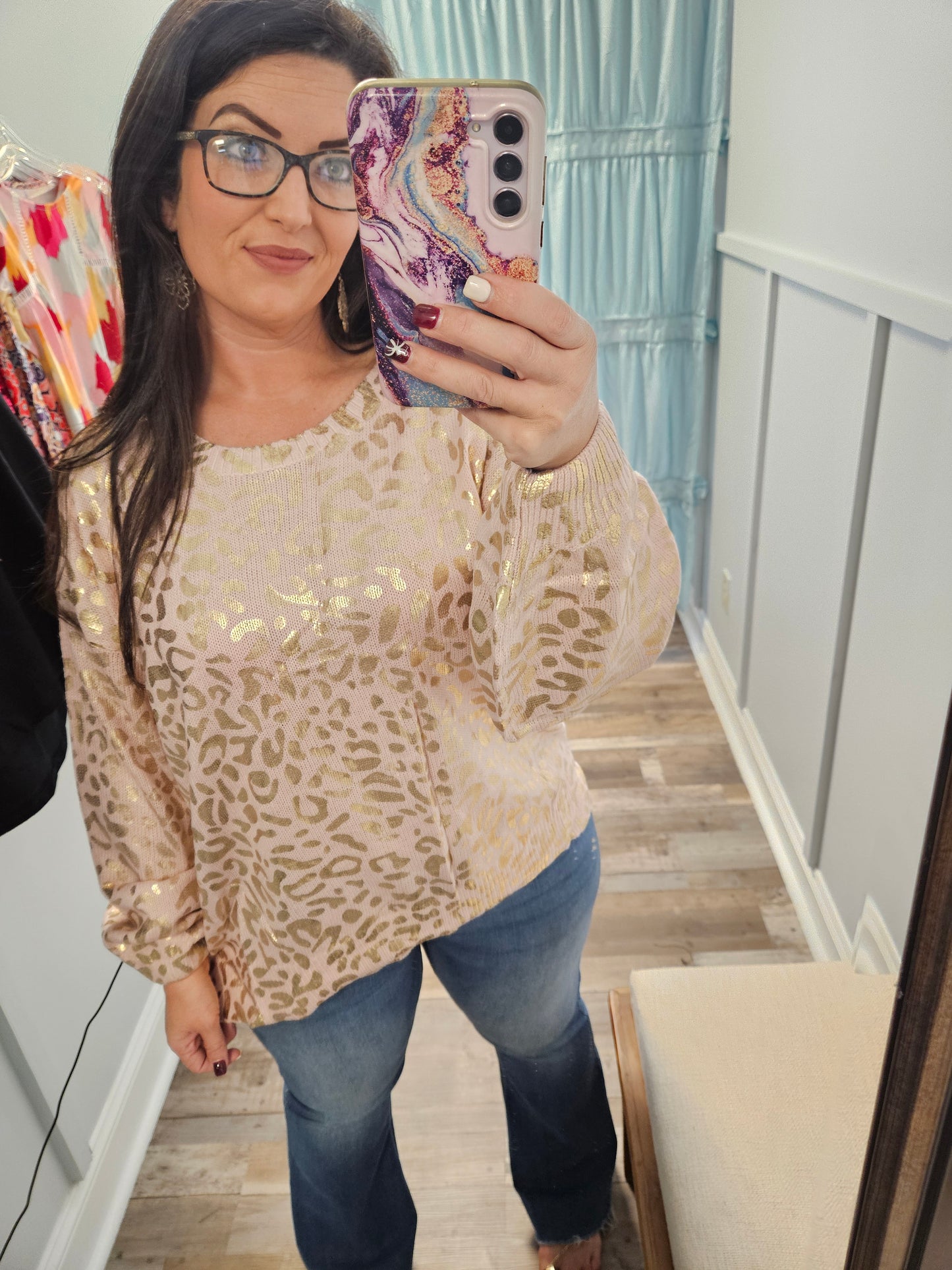 Shiny Leopard Sweater