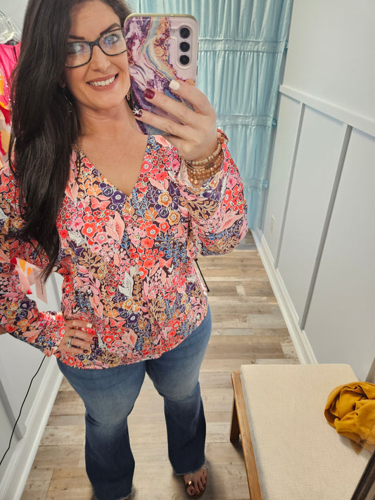 Boho Floral Blouse