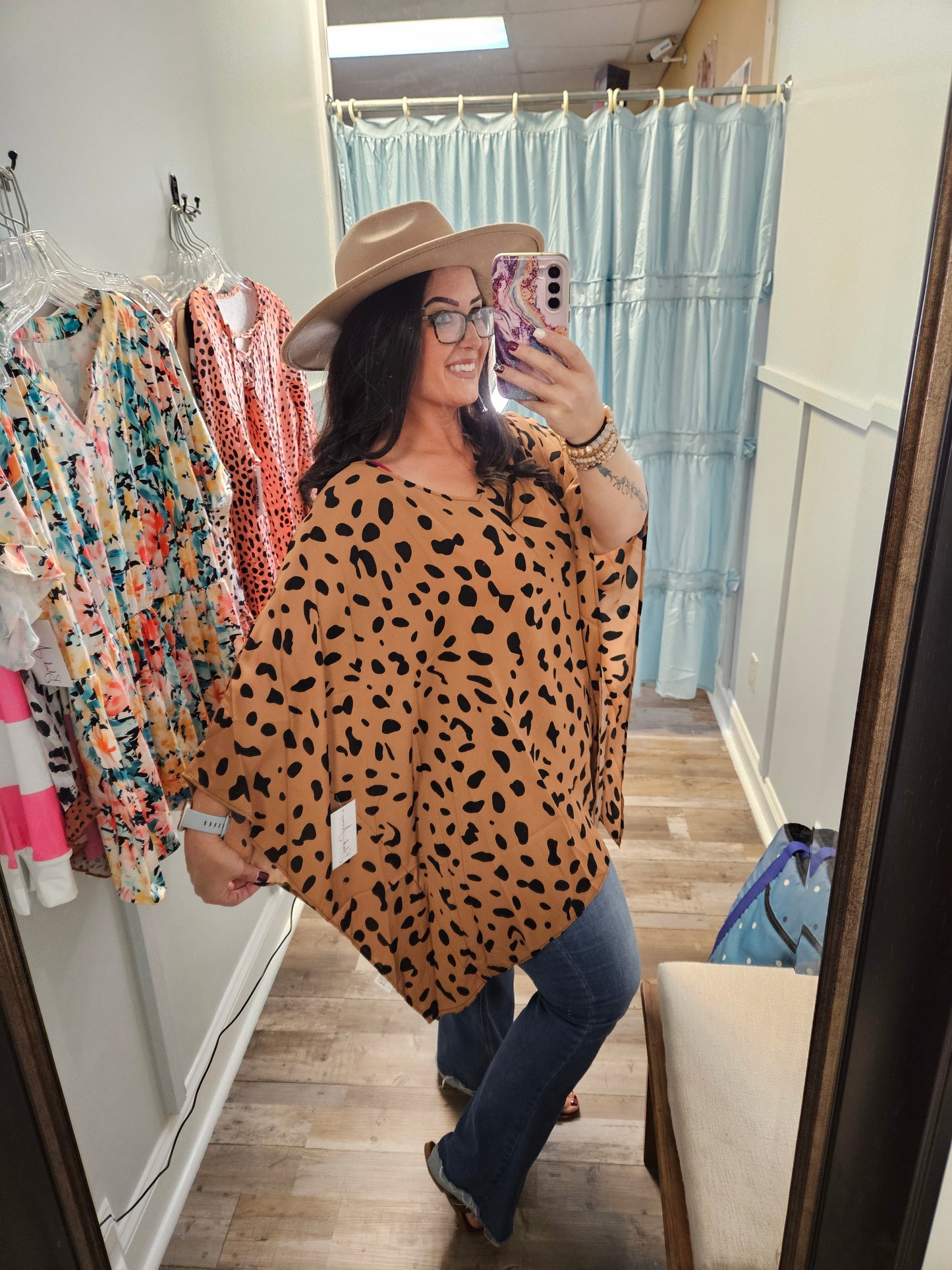 Plus Leopard Batwing Top