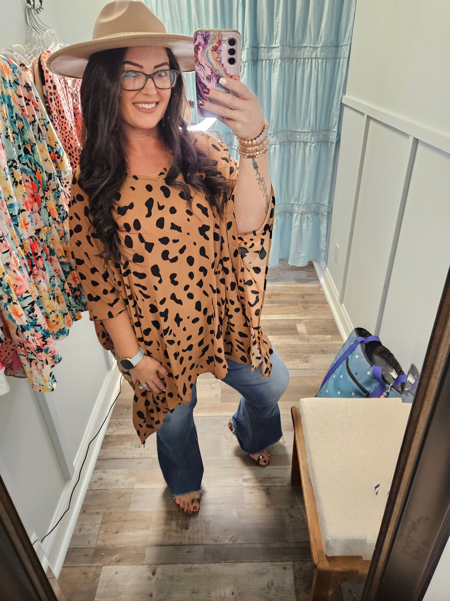 Plus Leopard Batwing Top
