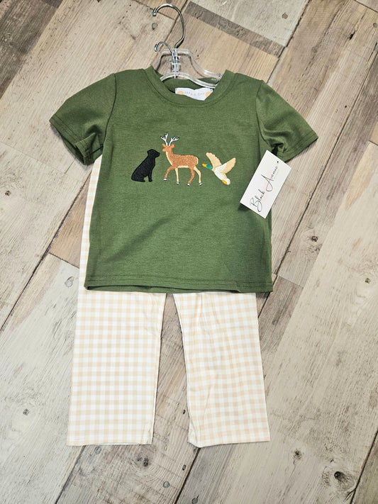Gingham Green Hunting Set