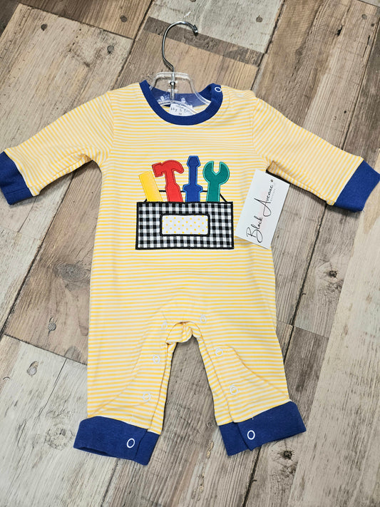 Yellow Stripe Tool Romper