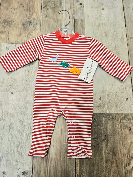 Red Stripe Dinosaur Romper