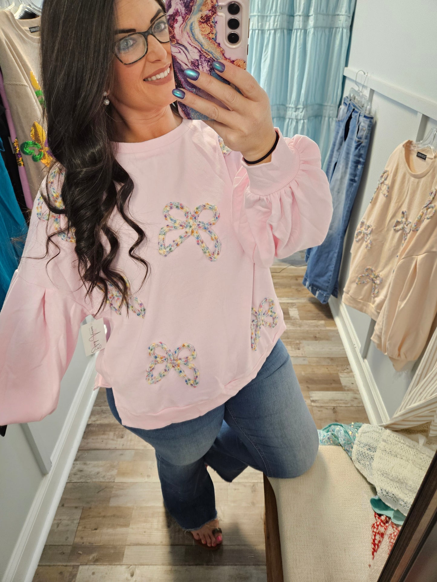 Pink Bow Lantern Top