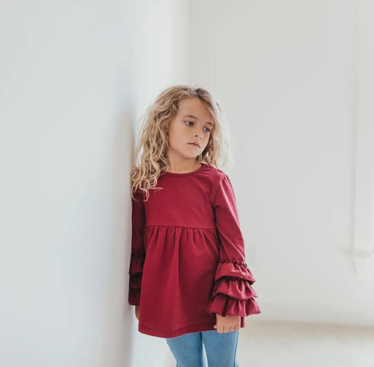 Plum Ruffle w Buttons